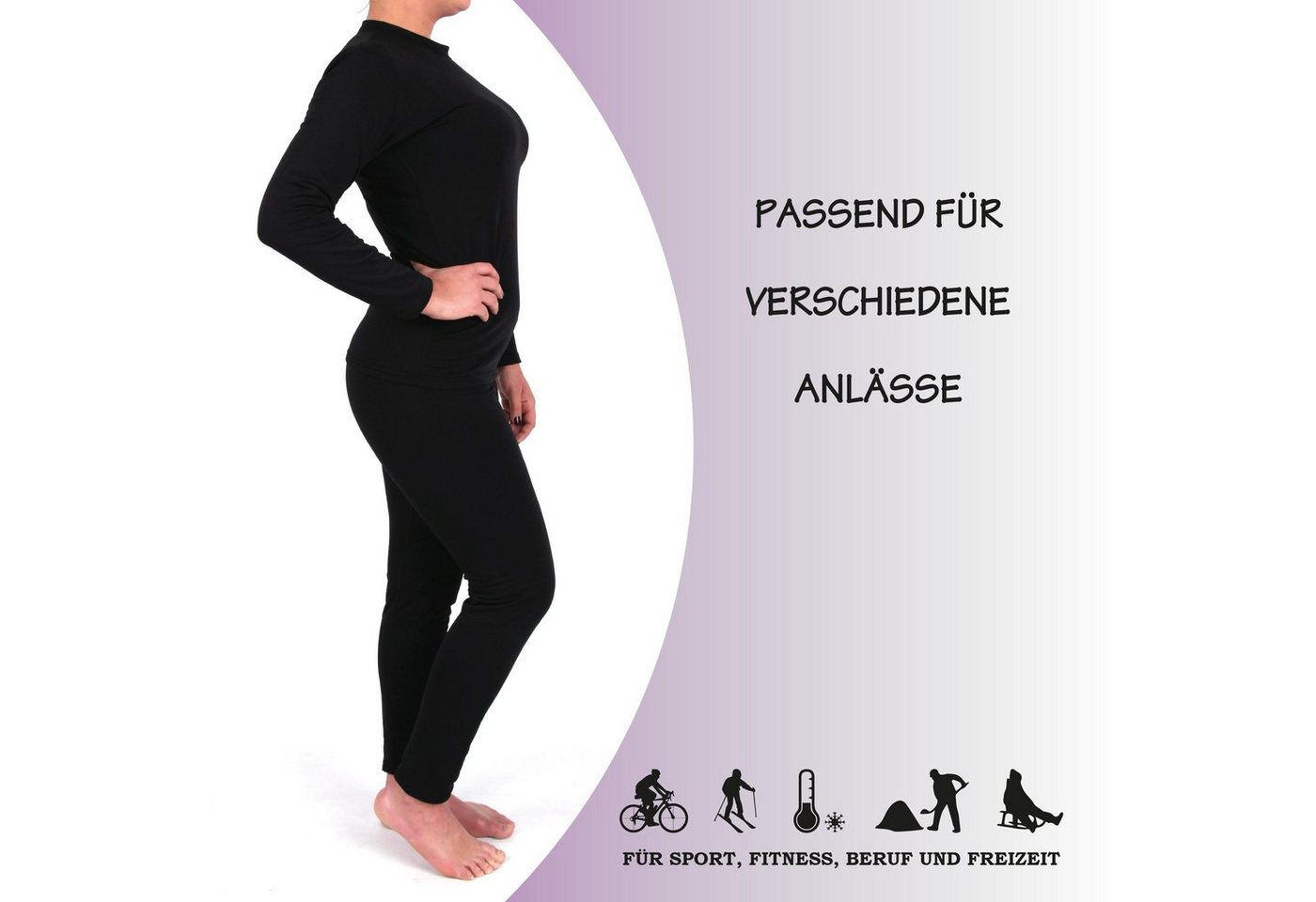 hemmy Fashion Thermounterhose Thermo Hose Damen Ski Unterwäsche, weiches Innenfutter Microfleece, Funktionsunterwäsche Bild 3