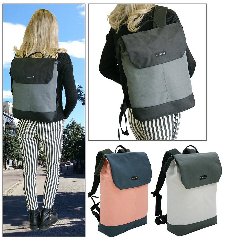 J JONES JENNIFER JONES Cityrucksack Damen Rucksack 14 Liter - Daypack mit Laptopfach/Tabletfach, gepolstertes Laptopfach