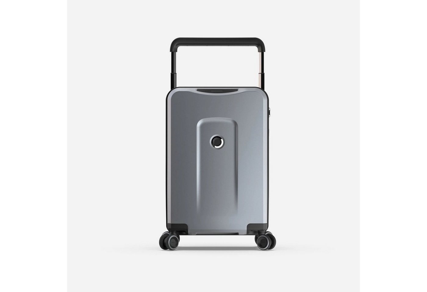 plevo Handgepäckkoffer Plevo Runner Handgepäck Koffer Trolley Reisekoffer Rollkoffer, 4 Rollen, 4 Rollen Silber 35 l mit Powerbank