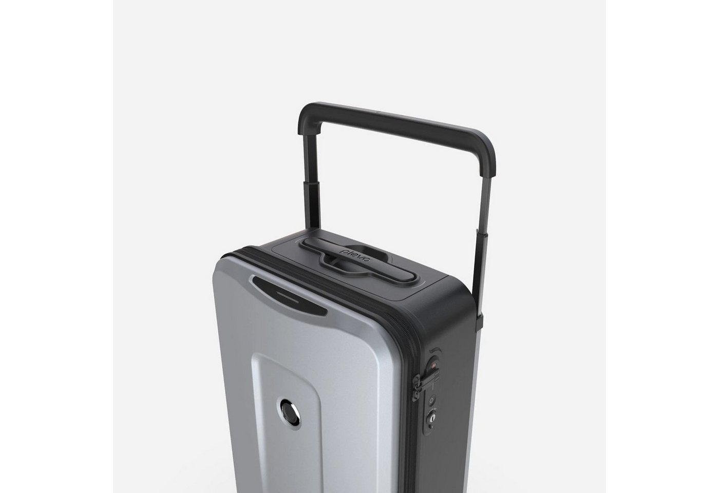 plevo Handgepäckkoffer Plevo Runner Handgepäck Koffer Trolley Reisekoffer Rollkoffer, 4 Rollen, 4 Rollen Silber 35 l mit Powerbank Bild 3