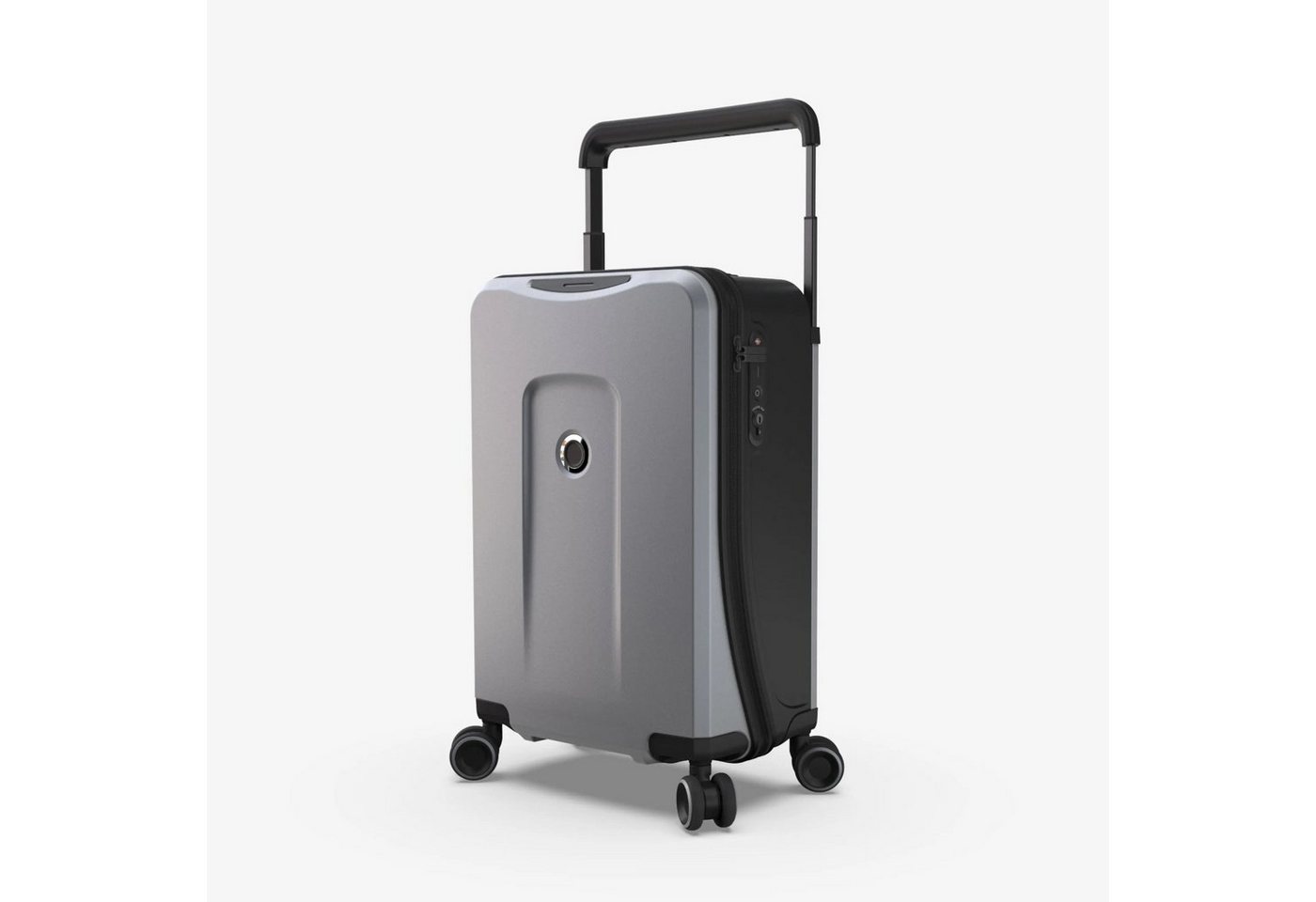 plevo Handgepäckkoffer Plevo Runner Handgepäck Koffer Trolley Reisekoffer Rollkoffer, 4 Rollen, 4 Rollen Silber 35 l mit Powerbank Bild 5