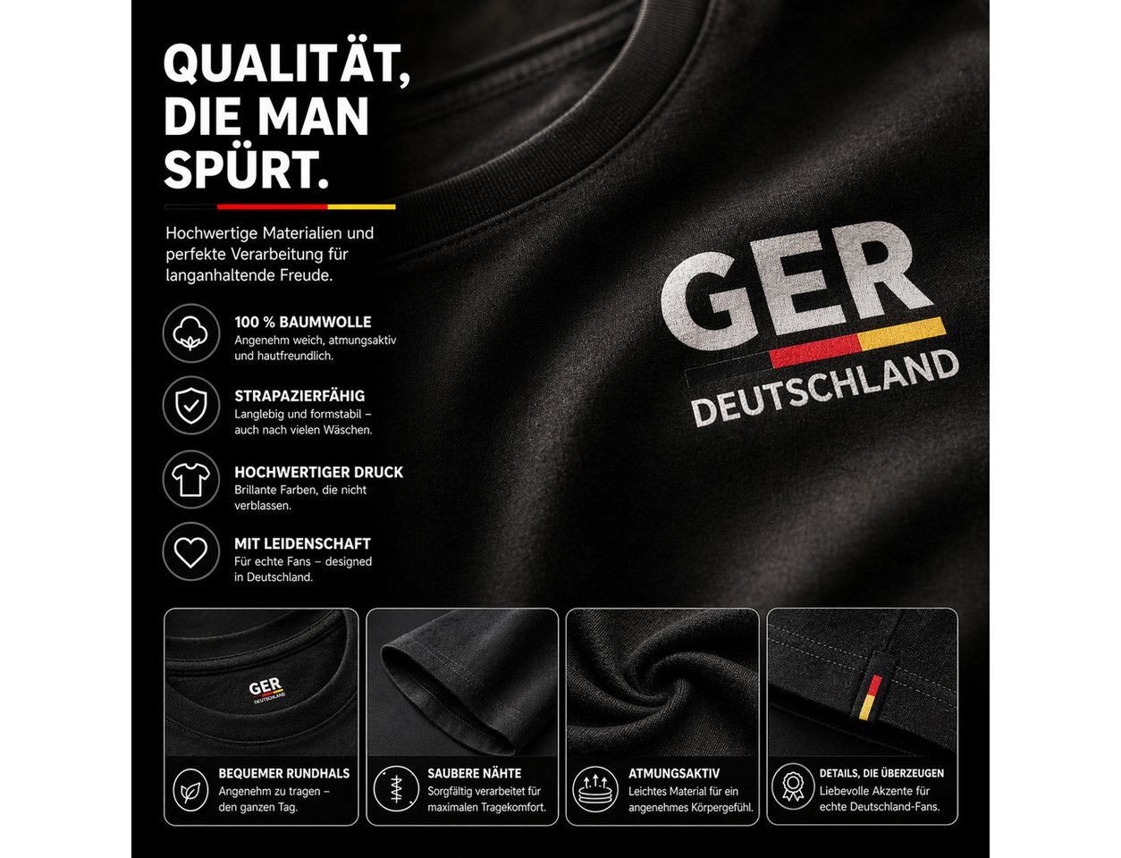 TK Gruppe Fußballtrikot Deutschland WM 2026 T-Shirt - Fußball Weltmeisterschaft Trikot (Packung) Bild 2