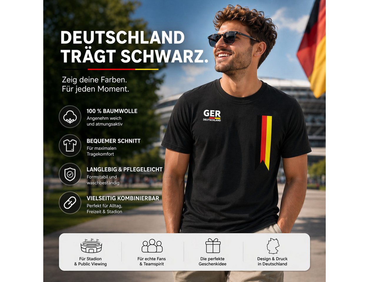 TK Gruppe Fußballtrikot Deutschland WM 2026 T-Shirt - Fußball Weltmeisterschaft Trikot (Packung) Bild 5