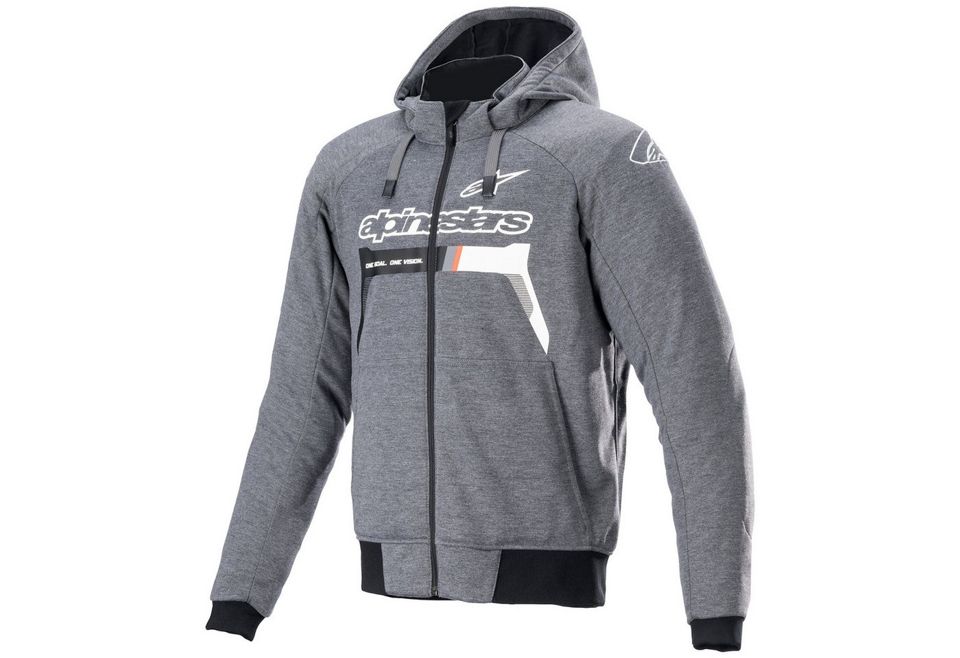 Alpinestars Motorradjacke Alpinestars Chrome Ignition Hoodie dunkelgrau / weiss motorradjacke herren