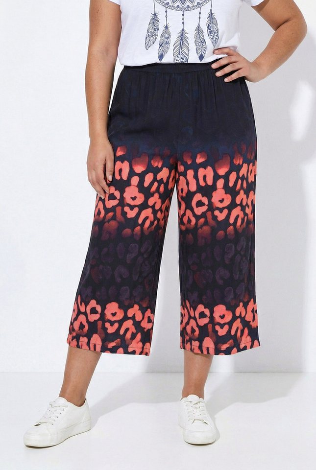 Angel of Style Funktionshose Culotte weites Bein Hose Leo-Muster