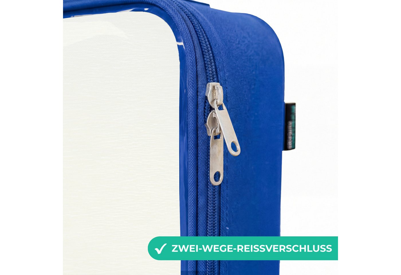 NoBoringSuitcases.com© Kinderkoffer Blau - mit leuchtende Räder - Bagger - Signiert - Orange, 2 Rollen, Handgepäck Koffer, Trolley Kinder, Reisekoffer Jungen Bild 3
