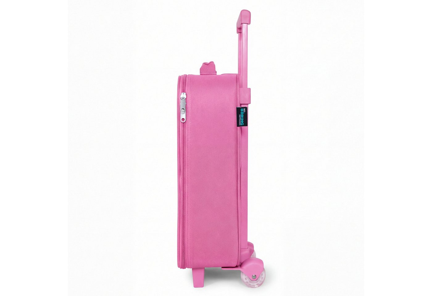 NoBoringSuitcases.com© Kinderkoffer Rosa - mit leuchtende Räder - Rosa Blumen, 2 Rollen, Handgepäck-Koffer, Kinderkoffer, Reisekoffer Mädchen Bild 3