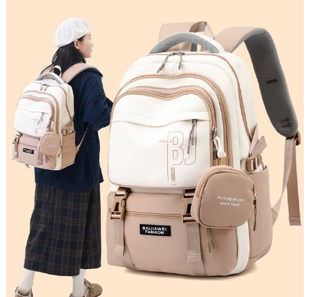 LIANNA Schulrucksack Blauer wasserdichter Schulrucksack mit Geldbörse (Set, 1-tlg., Blauer wasserdichter Schulrucksack mit Geldbörse) Bild 2