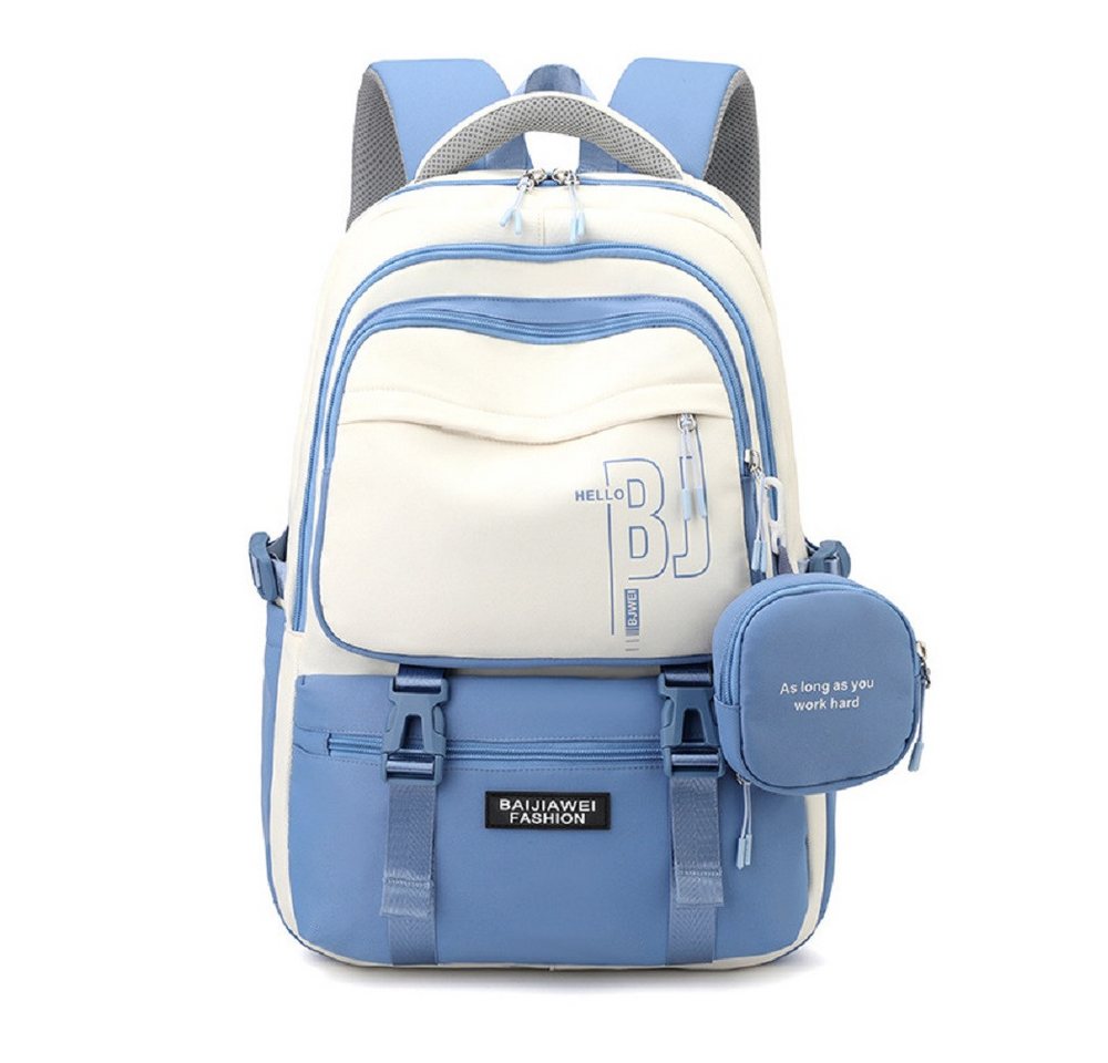 LIANNA Schulrucksack Blauer wasserdichter Schulrucksack mit Geldbörse (Set, 1-tlg., Blauer wasserdichter Schulrucksack mit Geldbörse) Bild 3