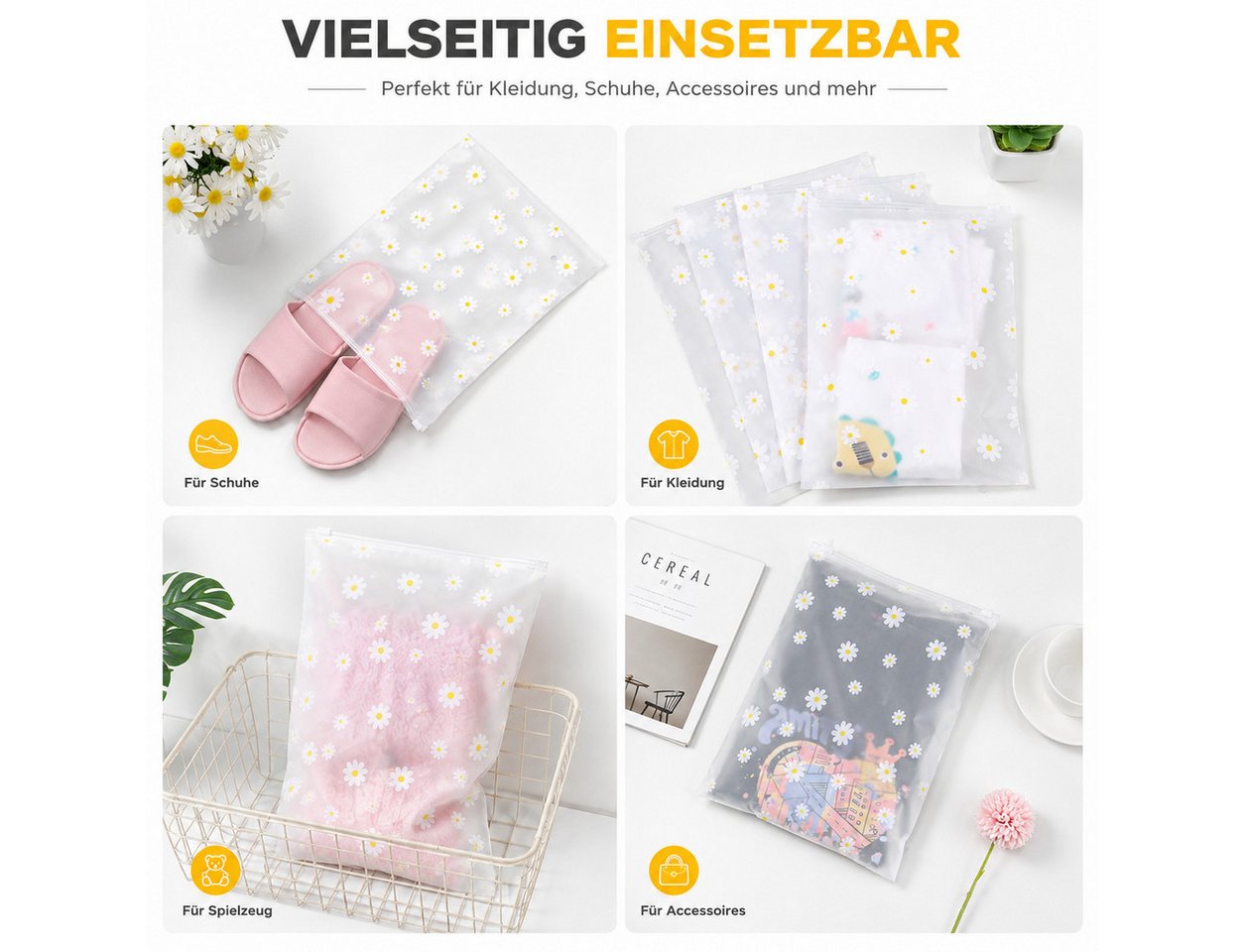 ALARA HOME Kofferorganizer 20 Stück Reise Kleidertaschen Organizer Zip Beutel Wasserdicht