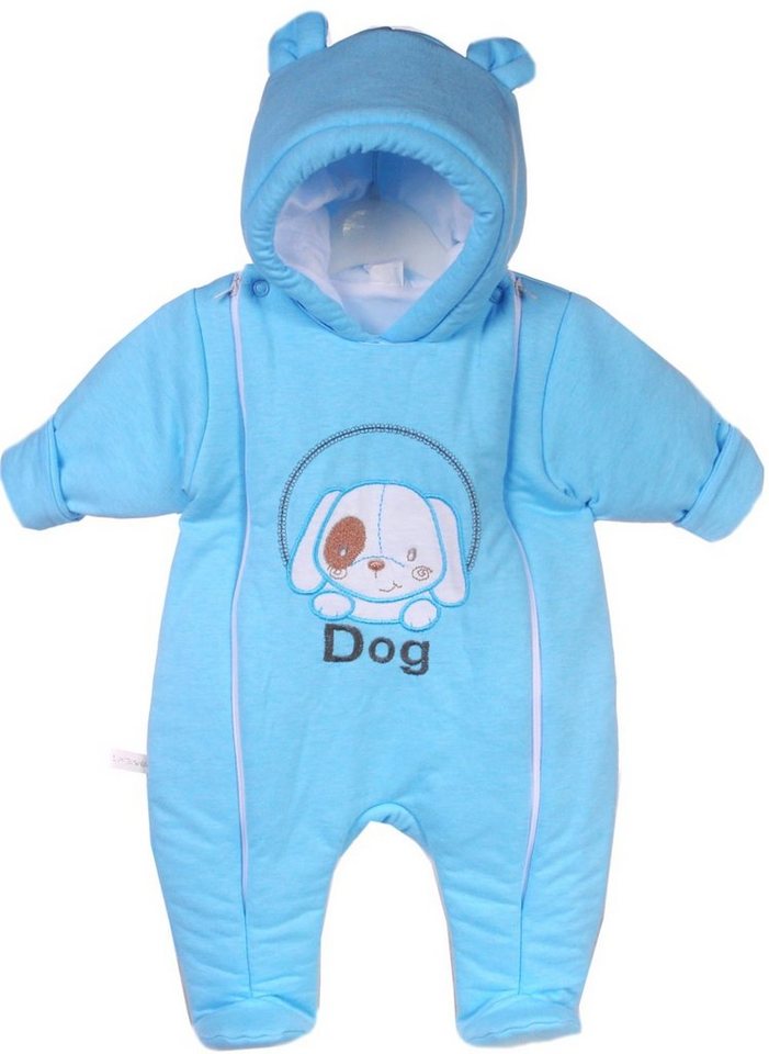 La Bortini Schneeoverall Wagenanzug Babyanzug Baby Overall Übergangsoverall in Türkis mit Hund weich, mit Reißverchluss 44 50 56 62 68 74 Bild 5