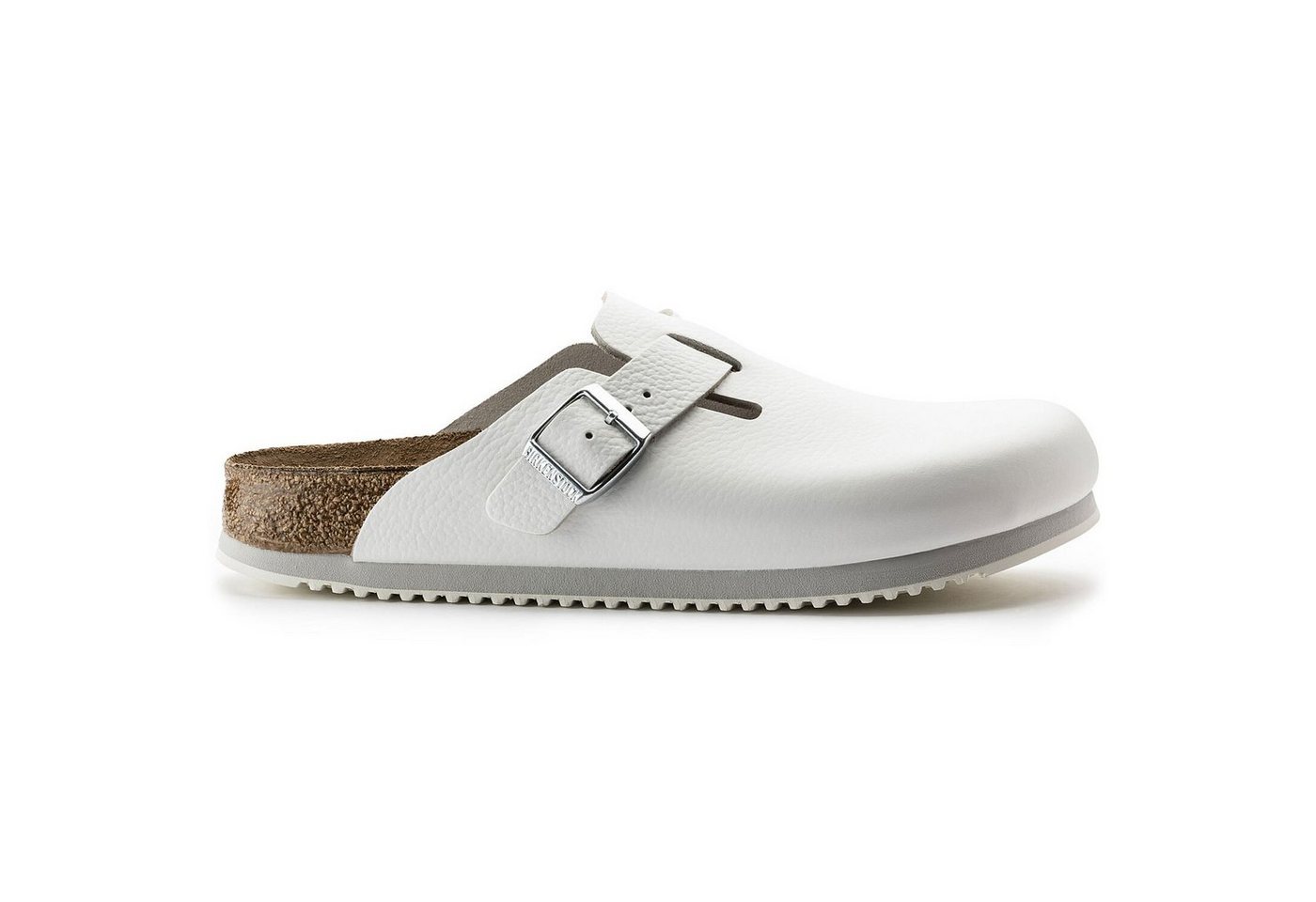 Birkenstock Geschlossener Lederschuh Boston mit bequemen Fußbett aus Kork - Pantolette Hervorragender Tragekomfort - Verloursleder und Rutschfester Eva-Sohle Bild 2