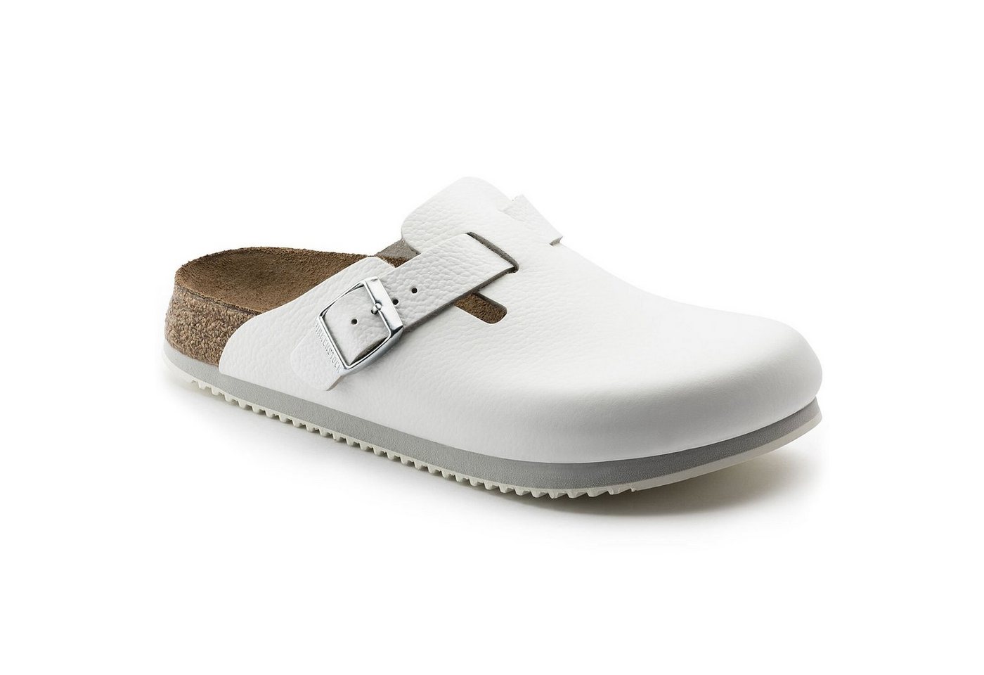 Birkenstock Geschlossener Lederschuh Boston mit bequemen Fußbett aus Kork - Pantolette Hervorragender Tragekomfort - Verloursleder und Rutschfester Eva-Sohle Bild 3