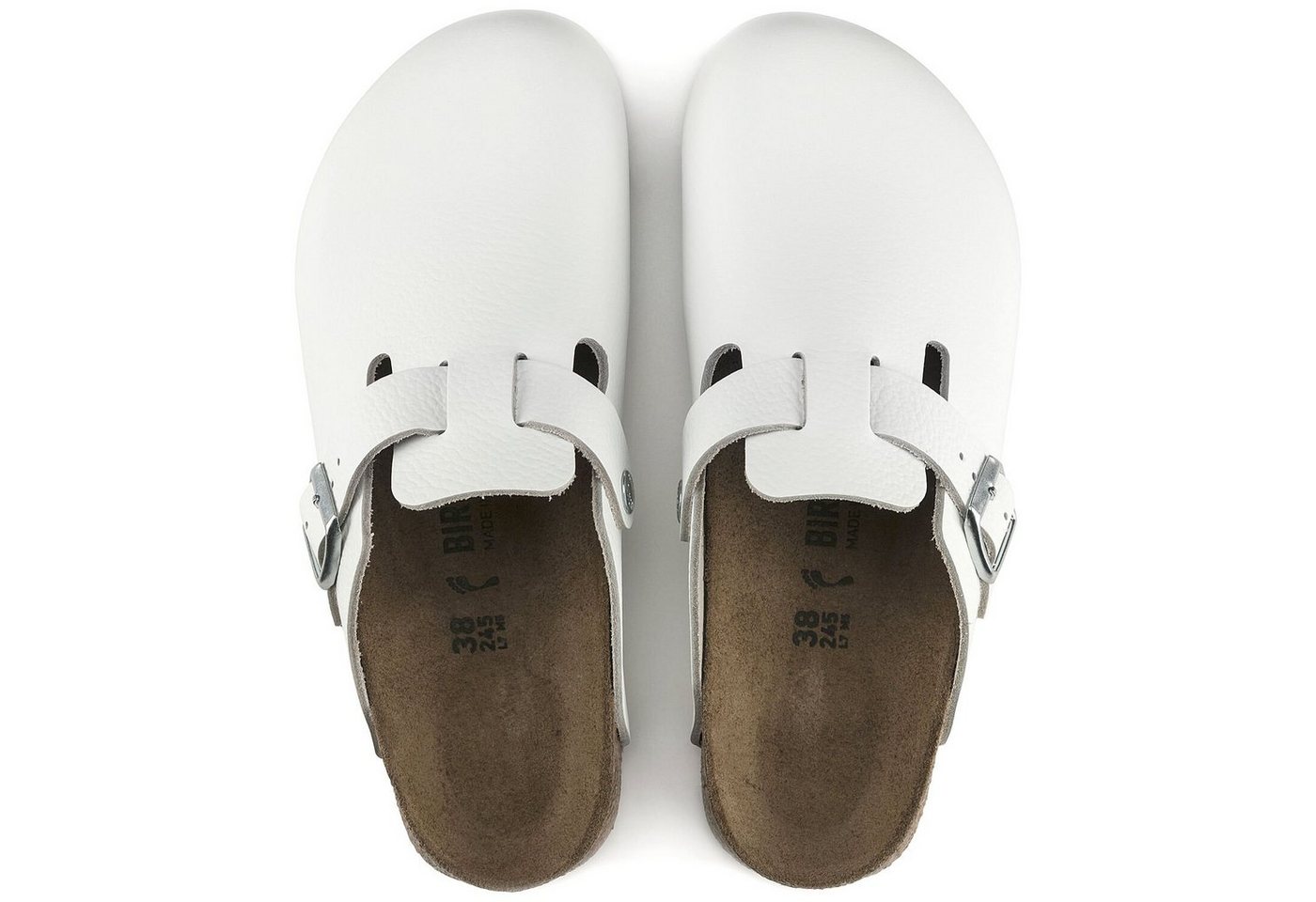 Birkenstock Geschlossener Lederschuh Boston mit bequemen Fußbett aus Kork - Pantolette Hervorragender Tragekomfort - Verloursleder und Rutschfester Eva-Sohle Bild 4