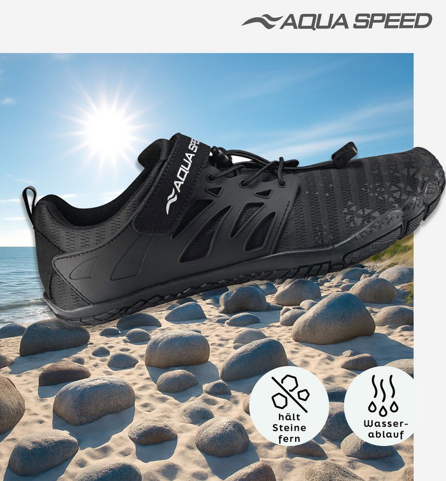 Aqua Speed Taipan Aqua Sneaker Gr. 45 – Schwarz + Handtuch inklusive Wasserschuh (Robuste Wasserschuhe für Bewegung – flexibel & strapazierfähig) Sicher & bequem – Der perfekte Begleiter für sommerliche Abenteuer