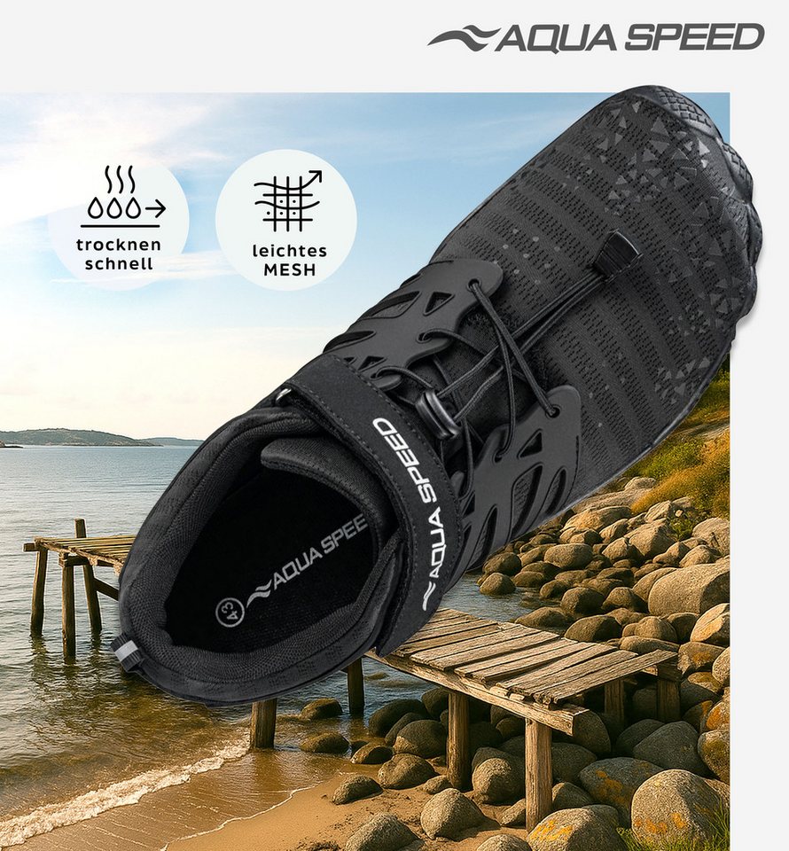 Aqua Speed Taipan Aqua Sneaker Gr. 45 – Schwarz + Handtuch inklusive Wasserschuh (Robuste Wasserschuhe für Bewegung – flexibel & strapazierfähig) Sicher & bequem – Der perfekte Begleiter für sommerliche Abenteuer Bild 2