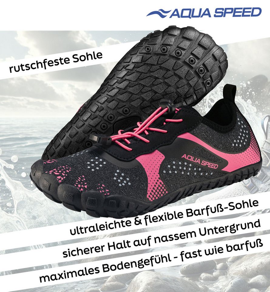 Aqua Speed Nautilus Schwimmschuhe Gr. 39 – Rosa + Handtuch im Set Wasserschuh (Wasserschuhe für Garten, Steg & Strand – praktisch & stabil) Lässt sich einfach reinigen – ausspülen, trocknen, fertig