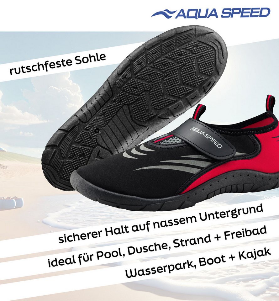 Aqua Speed Rutschfeste Badeschuhe Herren Gr. 45 – ideal für Sommer & Reise Wasserschuh (Barfußtauglich & hygienisch – zum Mitnehmen & Spülen) Stark im Halt – Auch bei Wellen, Strömung oder Wasseraction Bild 4