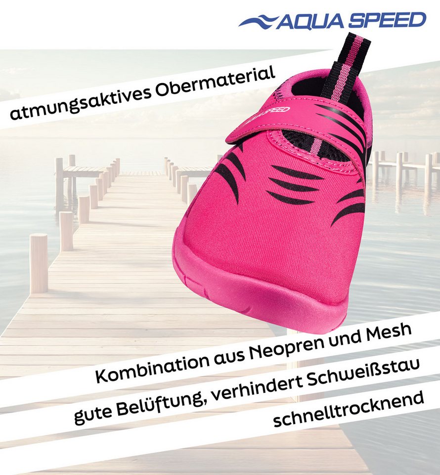 Aqua Speed Kinder Schwimmschuhe Gr. 25 – weich & praktisch für den Sommer Wasserschuh (Für Boot & Fels geeignet – rutschhemmende Sohle) Sicherer Einstieg – Auch bei glatten Böden kein Abrutschen Bild 2