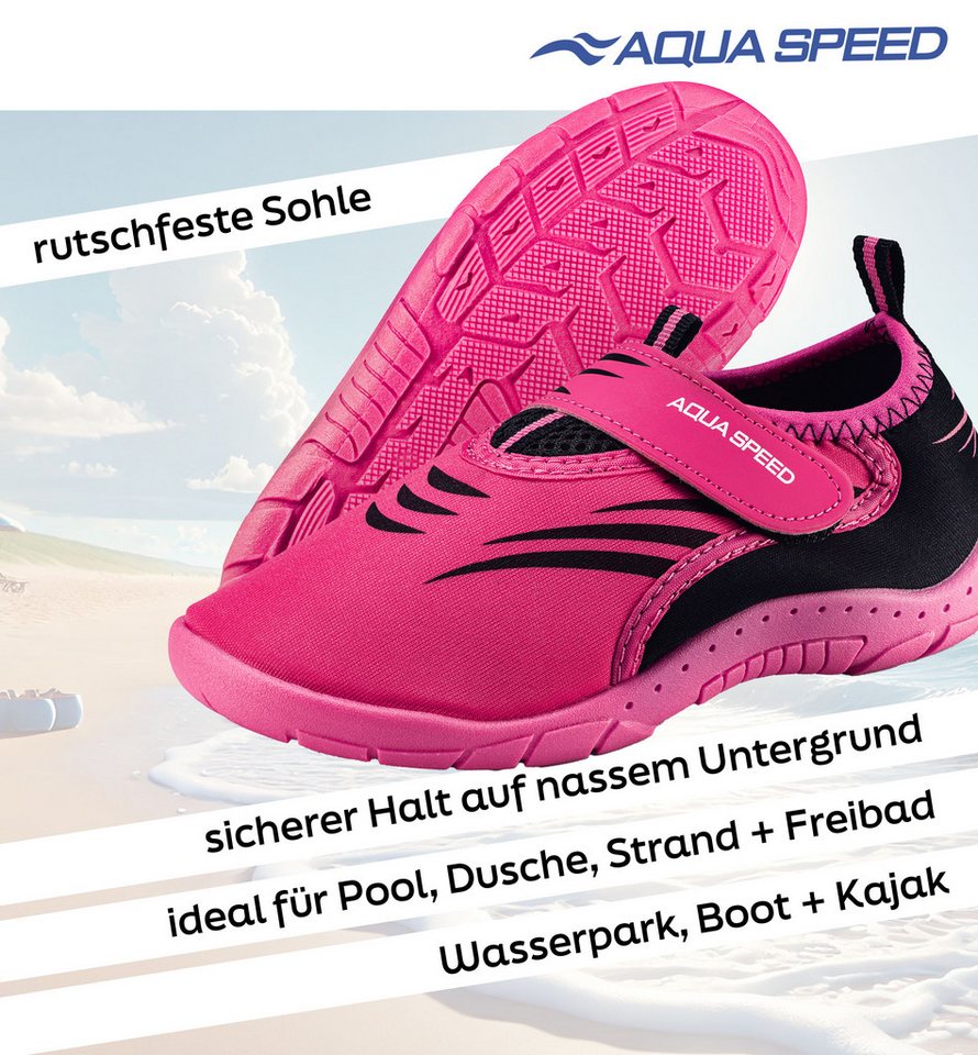 Aqua Speed Kinder Schwimmschuhe Gr. 25 – weich & praktisch für den Sommer Wasserschuh (Für Boot & Fels geeignet – rutschhemmende Sohle) Sicherer Einstieg – Auch bei glatten Böden kein Abrutschen Bild 3