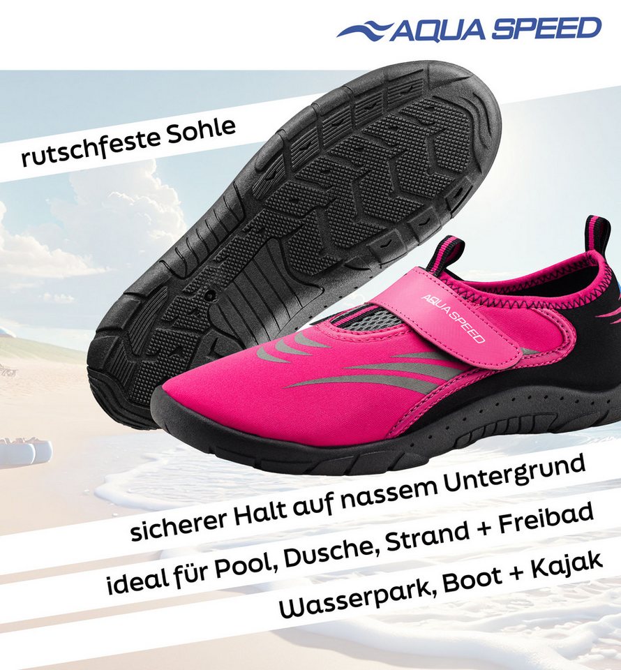 Aqua Speed Badeschuhe Damen Gr. 40 – ideal für Strand, Dusche & Camping Wasserschuh (Bequeme Aquaschuhe mit Schutz – ideal für Garten & See) Weiches Obermaterial – Sitzt sicher ohne Einschneiden oder Druck Bild 2