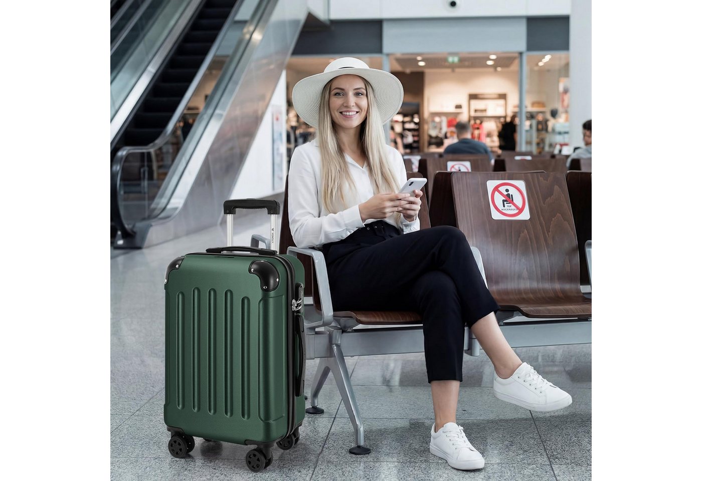 YONSLY Trolleyset Reisekoffer Hartschalenkoffer Trolley M-L-XL mit Zahlenschloss, 4 Rollen, (Set, 3 tlg., inkl. Größen M-L-XL), ABS-Hartschale, 360°-Rollen und Aluminium-Teleskopgriff Bild 5