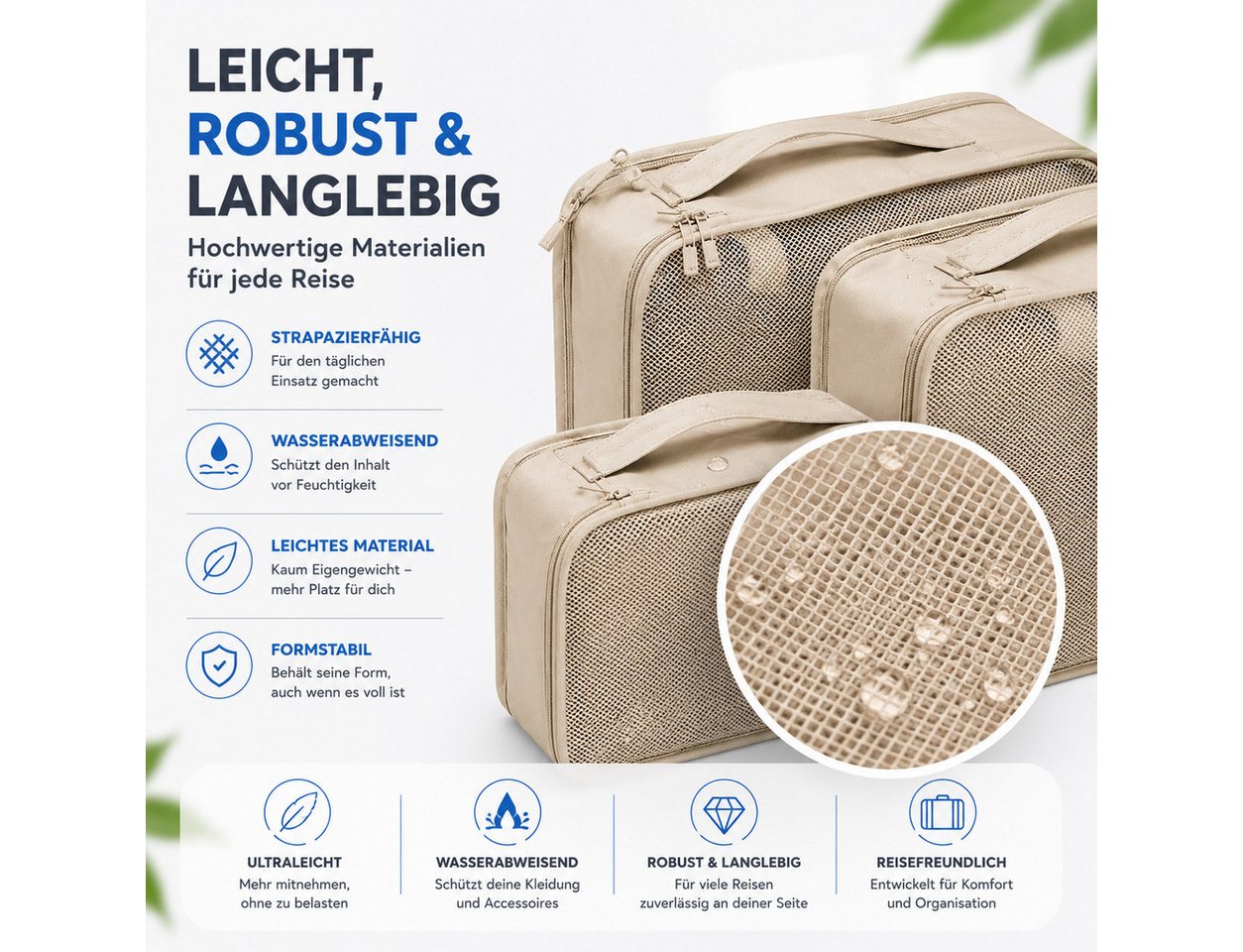 TK Gruppe Kofferorganizer Koffer Organizer 8er – Kofferorganizer Packtaschen Packwürfel Reisen (Set, 8er Set) Bild 4