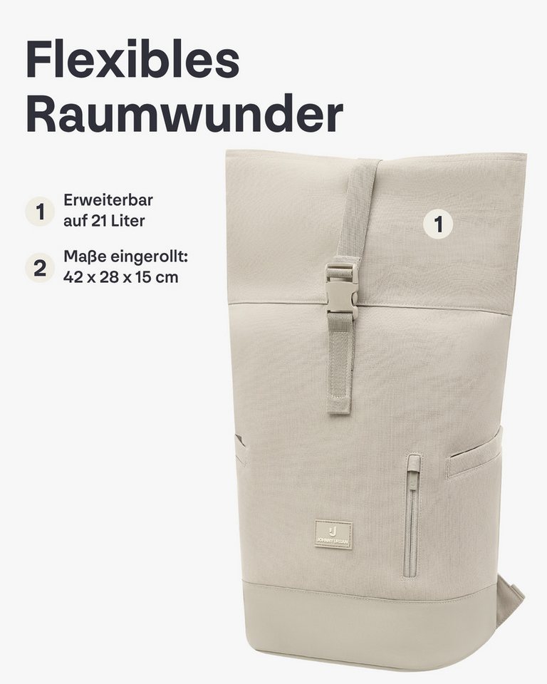 Johnny Urban Cityrucksack Luca Medium Rolltop Rucksack (1-tlg), Gepolstertes Laptopfach, Wasserabweisend Bild 3