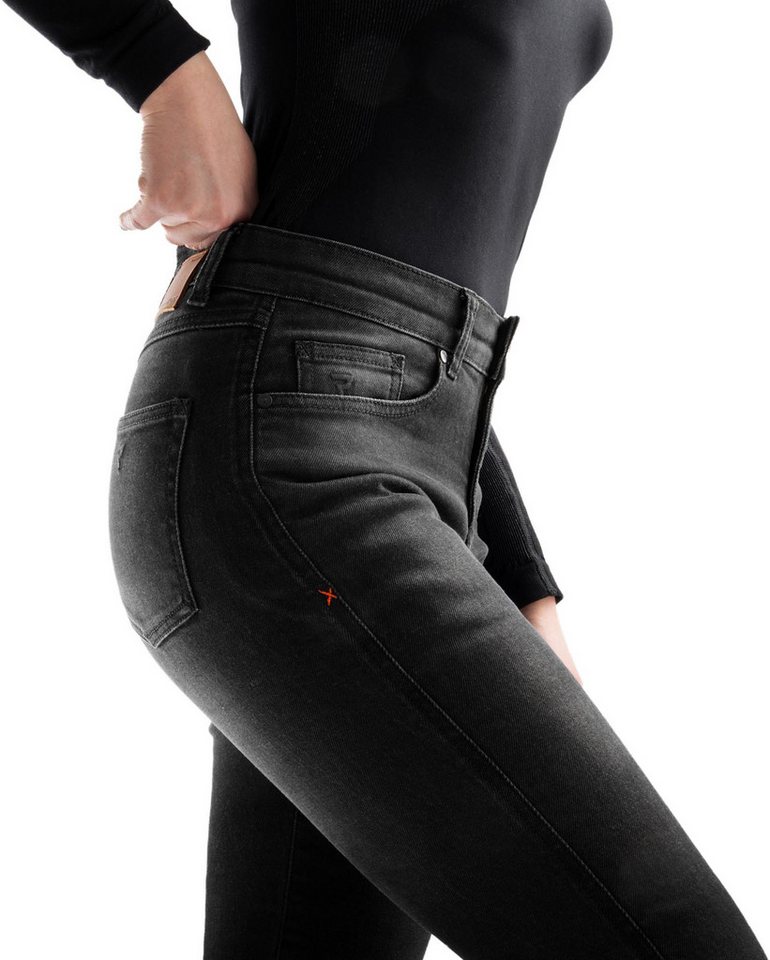 Rebelhorn Motorradhose Bronco Damen Motorrad Jeans Verbindungsreißverschluss,Hüftprotektoren enthalten,Knieprotektor Bild 3