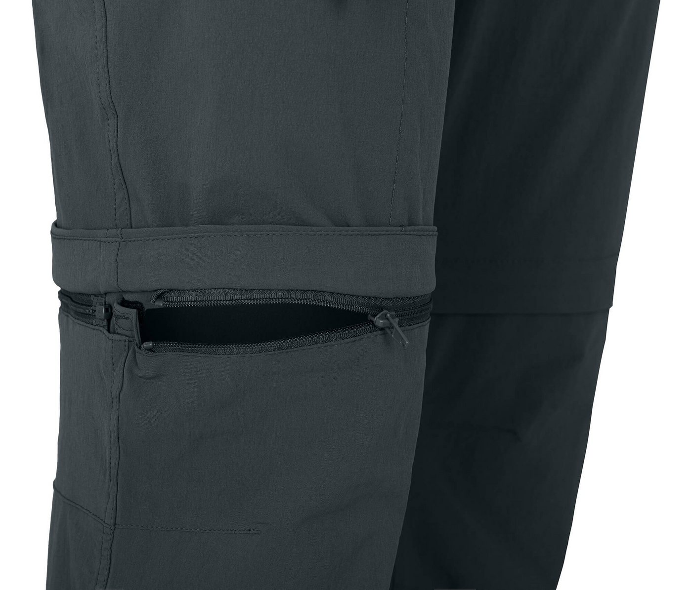 Bergson Outdoorhose BAKER ZIPP-Off Herren Wanderhose, vielseitig, pflegeleicht, Langgrößen, dunkel grau