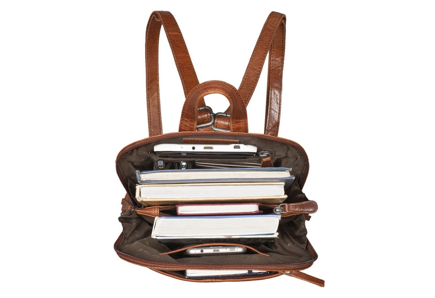 STILORD Cityrucksack "Olivia" City Rucksack Damen Leder Rucksackhandtasche Daypack Bild 3