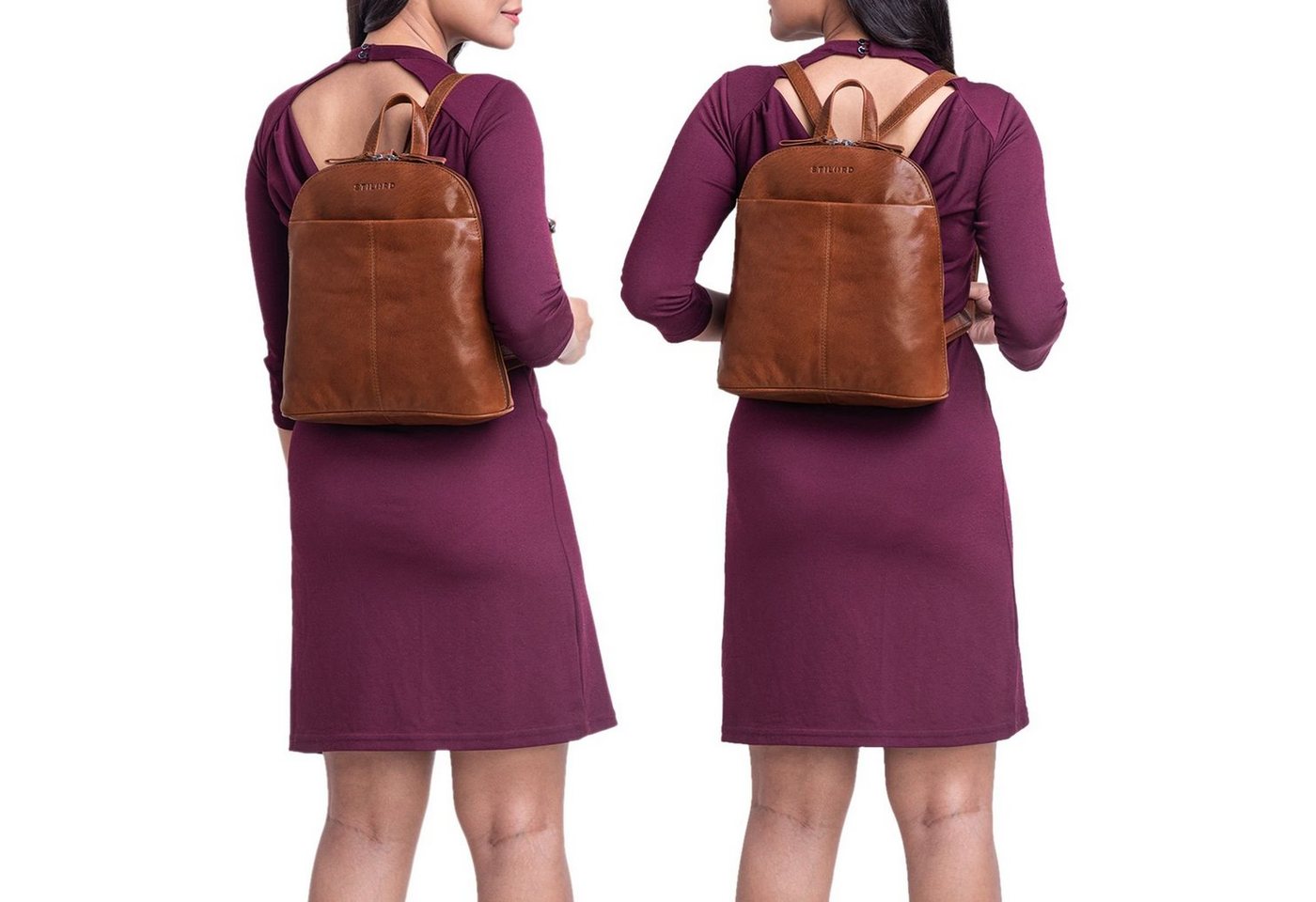 STILORD Cityrucksack "Olivia" City Rucksack Damen Leder Rucksackhandtasche Daypack Bild 4