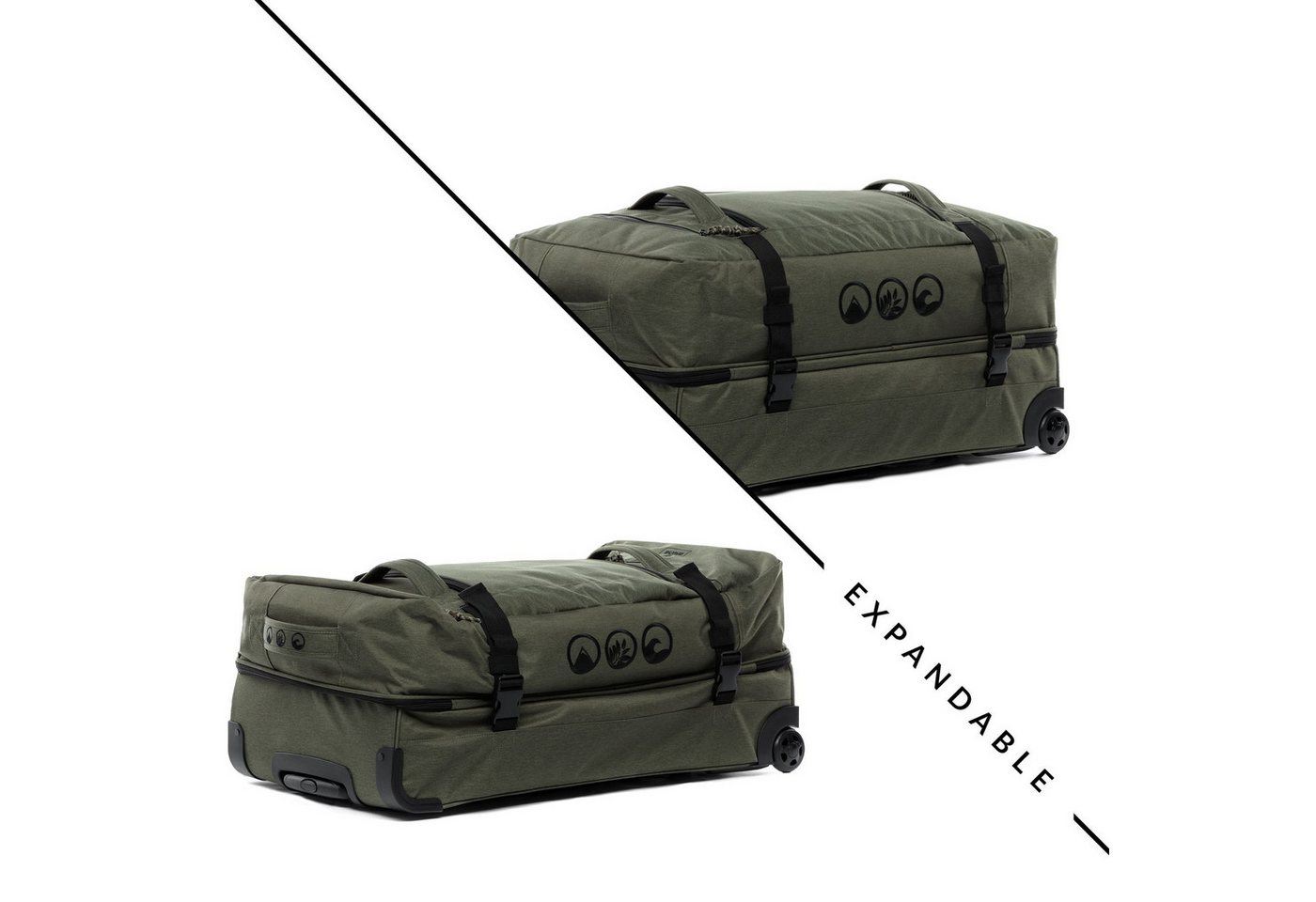 SONS OF ALOHA Koffer Reisetasche mit Rollen groß Duffle 80 cm XL 120L, großer Roll-Koffer mit Trolleyfunktion, aus Meeresplastik Bild 4
