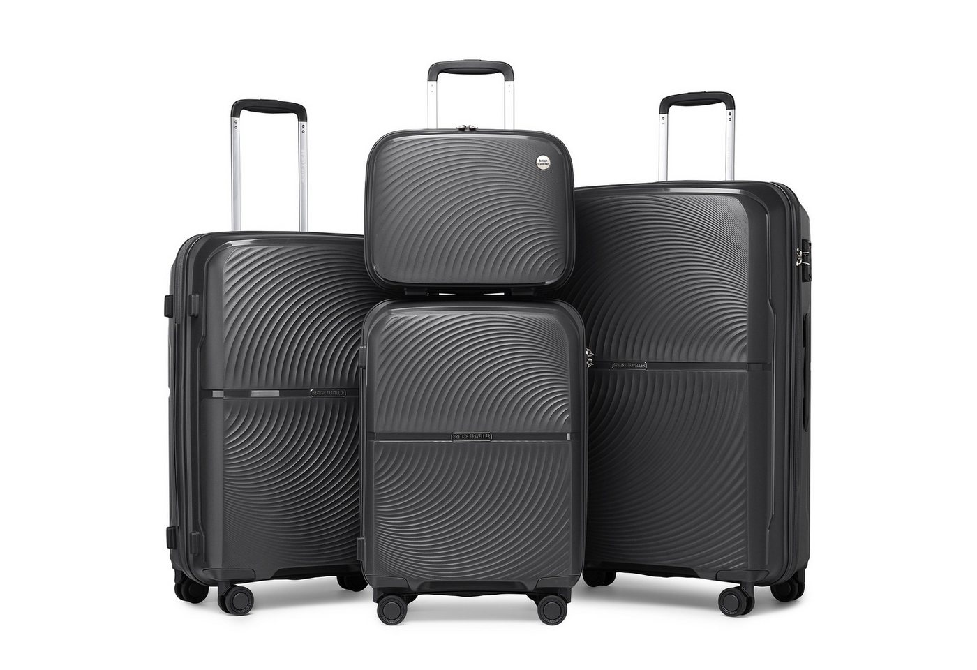 British Traveller Kofferset Reisekoffer-Set, 4-teiliges Hartschalen-Spinner-Set mit TSA-Schloss, (4 tlg) Bild 2
