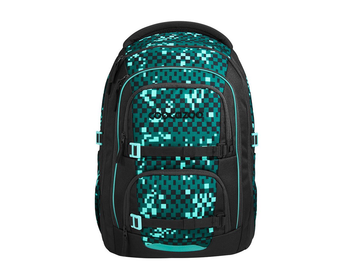 coocazoo Schulranzen Schulrucksack-Set PORTER, Pixel Blox 3-teilig (3-teilig), ergonomisch, Körpergröße: 135 - 180 cm, Easy-Grow-System