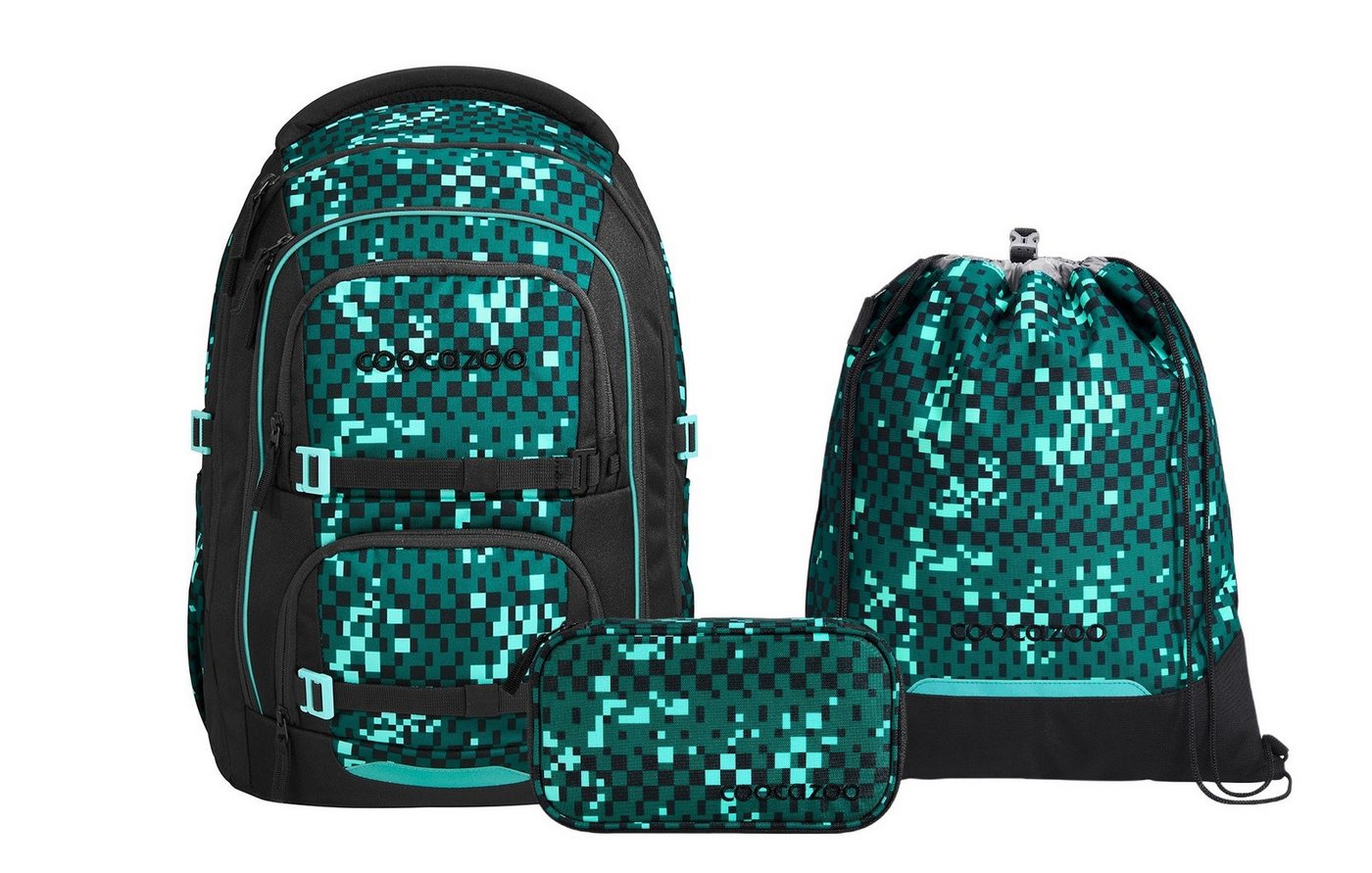 coocazoo Schulranzen Schulrucksack-Set PORTER, Pixel Blox 3-teilig (3-teilig), ergonomisch, Körpergröße: 135 - 180 cm, Easy-Grow-System Bild 4