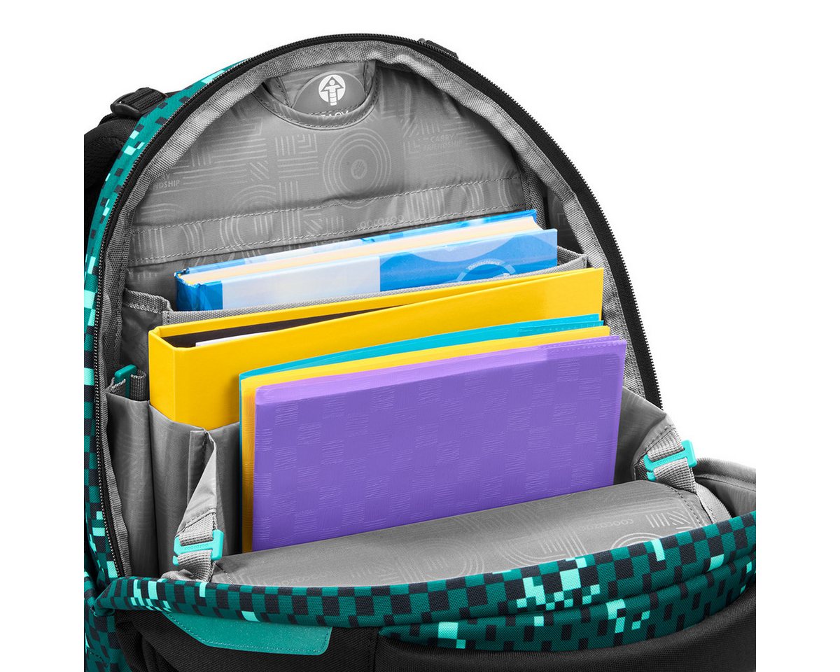 coocazoo Schulranzen Schulrucksack-Set PORTER, Pixel Blox 3-teilig (3-teilig), ergonomisch, Körpergröße: 135 - 180 cm, Easy-Grow-System Bild 5
