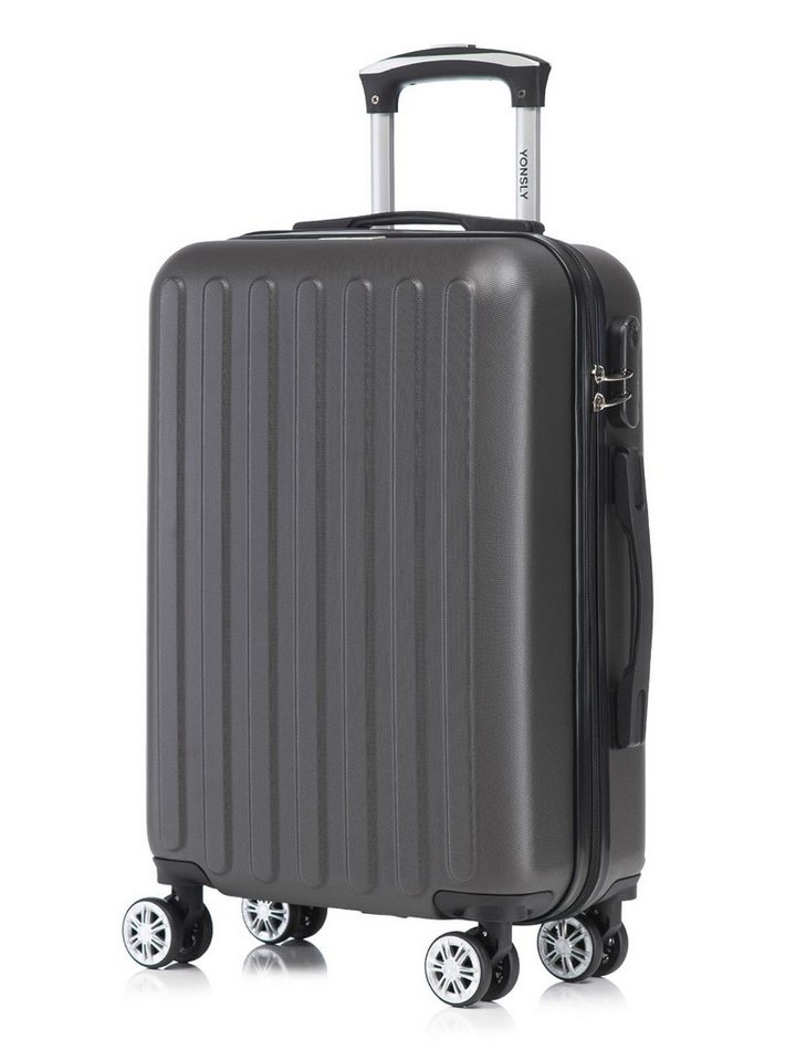 YONSLY Hartschalen-Trolley Reisekoffer, Rollkoffer Handgepäck,Zahlenschloss, 4 Rollen, Weichem Gummigriff Robuster ABS-Koffer für Langstreckenreisen Bild 2