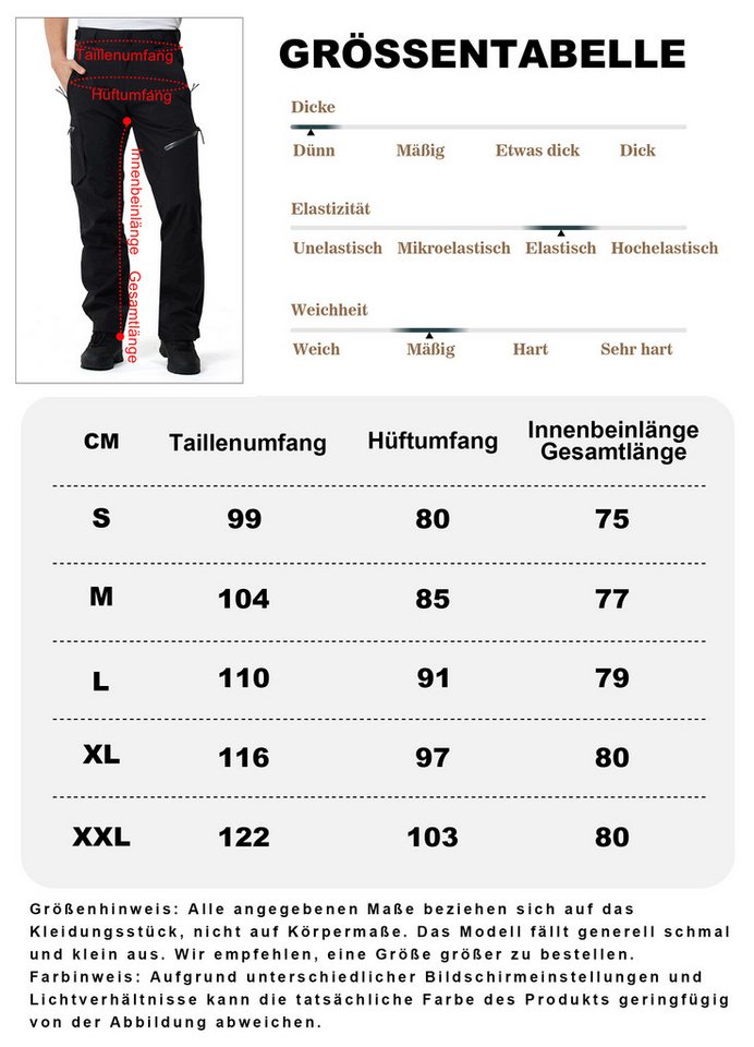 ATLASLAVA Outdoorhose Herren Wanderhose Wasserdicht Trekkinghose, Größen S–XXL verfügbar (1-tlg) Atmungsaktiv Männerhose für Outdoor-Aktivitäten & Außenarbeiten Bild 4