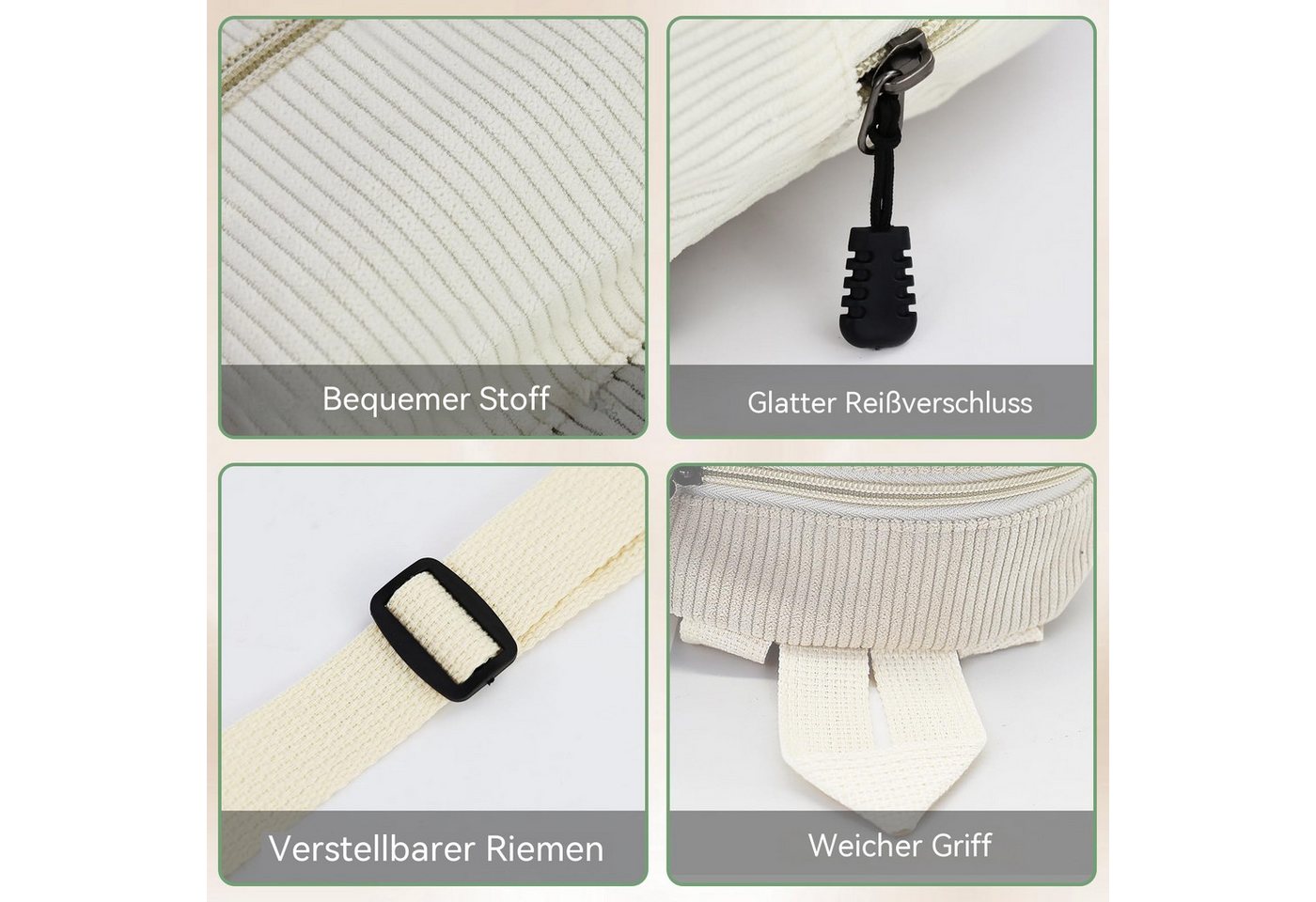 nsihing Rucksack Cord Rucksack Damen Klein, Süß Mini Rucksack Damen, Leicht, mit 2 Reißverschlusstaschen, Verstellbarem Gurt für Reisen Bild 4