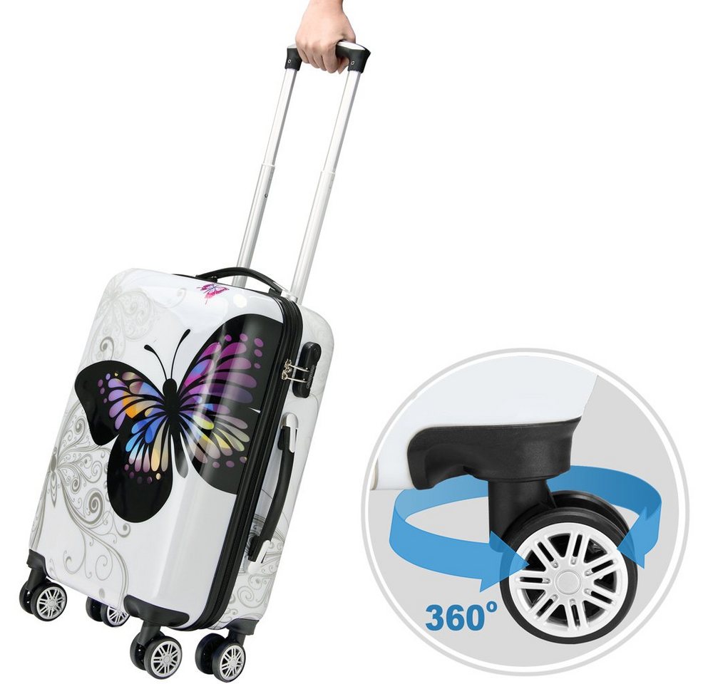 Deuba Trolleyset, Reisekoffer Trolley Koffer ABS PC Gehäuse Zwilllingsrolle Schloss Bild 2