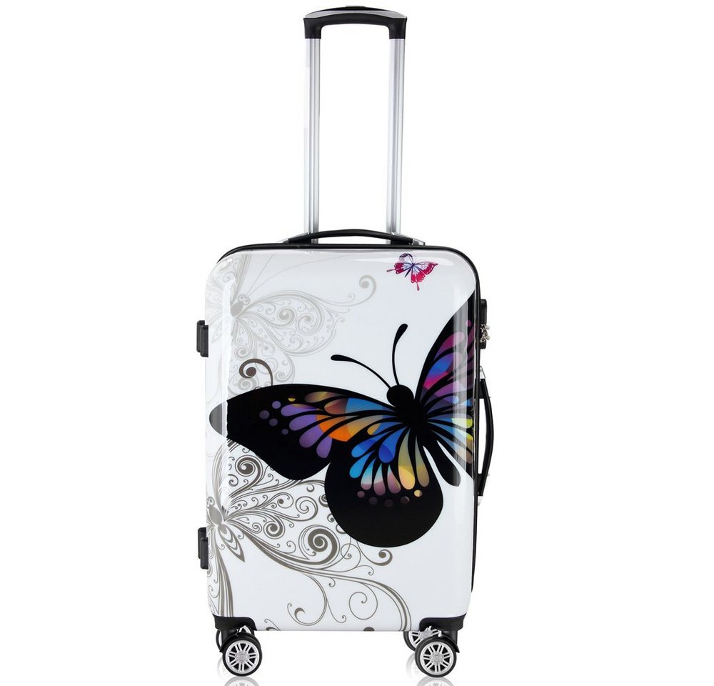 Deuba Trolleyset, Reisekoffer Trolley Koffer ABS PC Gehäuse Zwilllingsrolle Schloss Bild 3