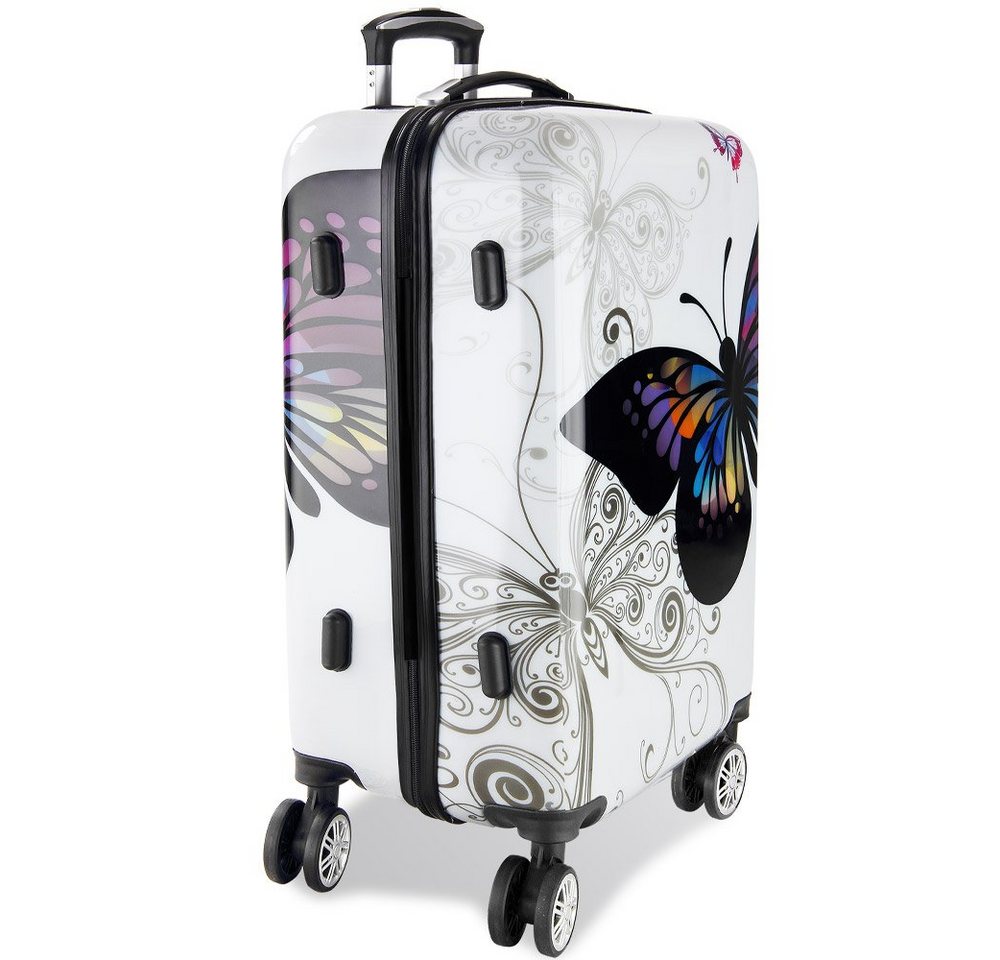 Deuba Trolleyset, Reisekoffer Trolley Koffer ABS PC Gehäuse Zwilllingsrolle Schloss Bild 4