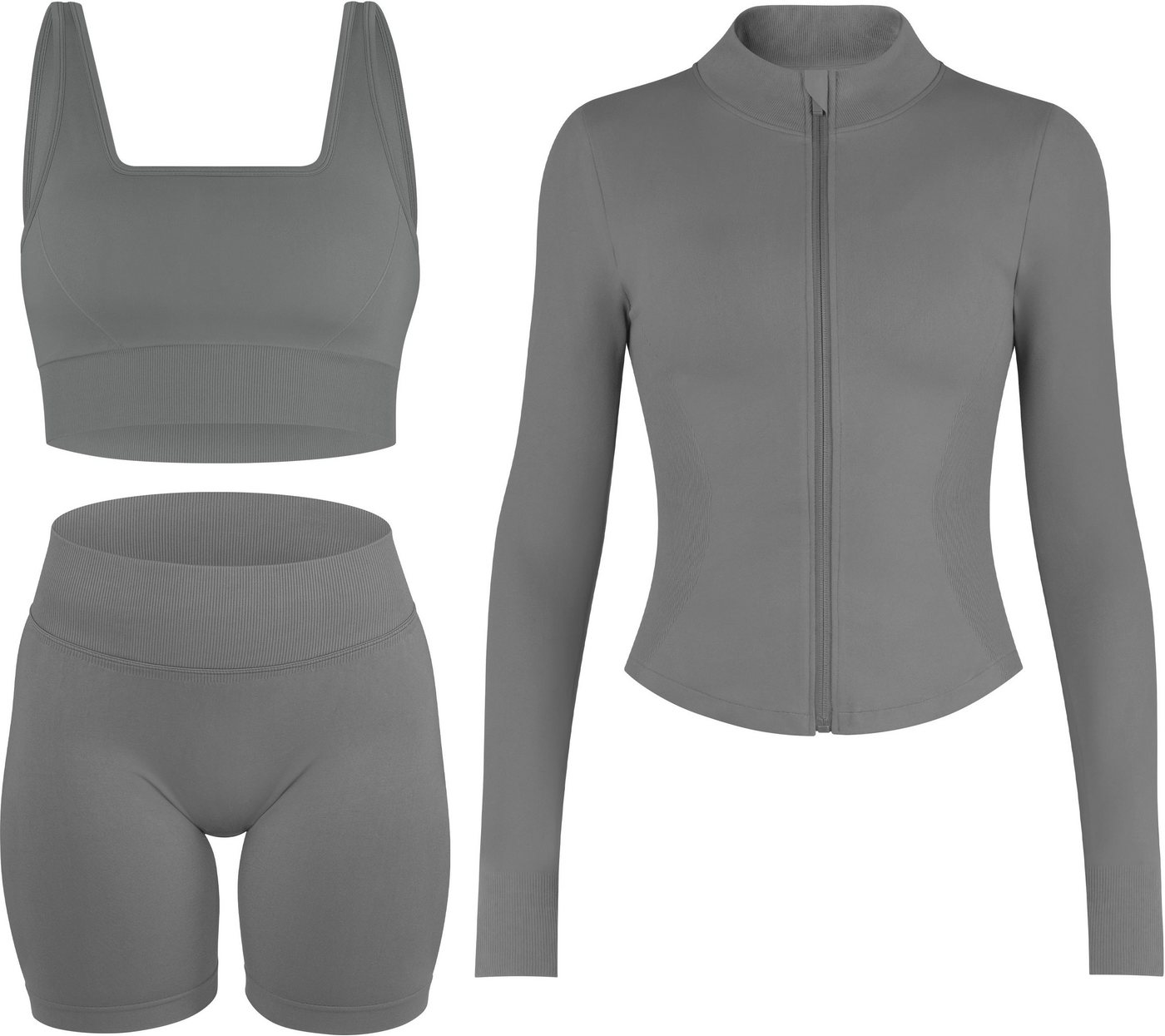 Circle Five Sportanzug, Sportjacke, Sport-BH mit Cups und blickdichte Shorts im Set. Bild 4