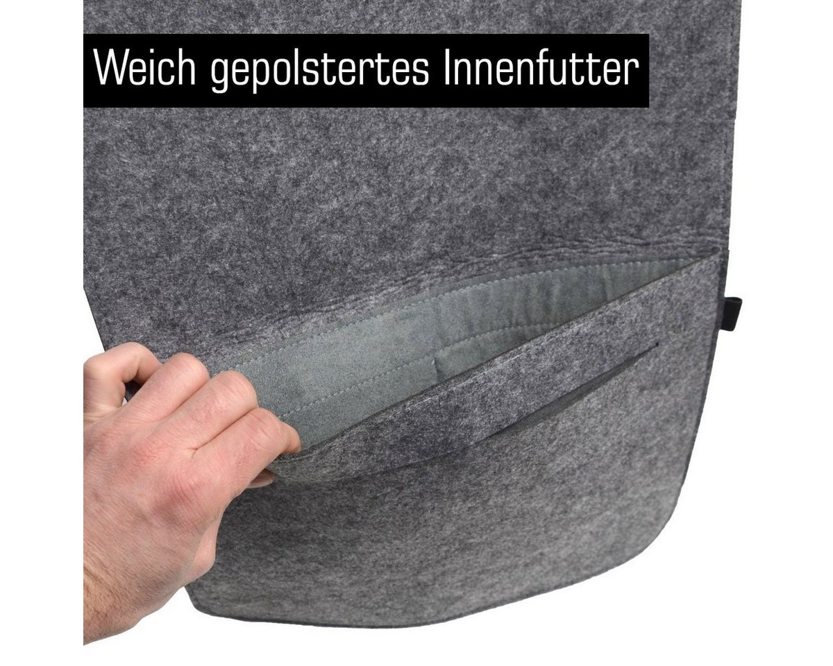 DuneDesign Businesstasche 13.3'' Filz Laptop-Tasche 35x24 cm Tablet Hülle, MacBook Pro Air iPad Net Grau Bild 4