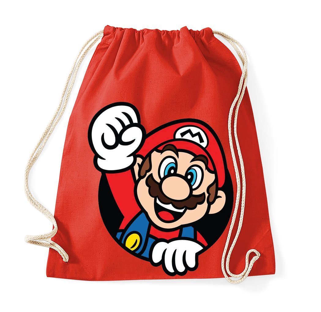 Blondie & Brownie Turnbeutel aus Baumwolle Mario Faut Retro Konsole Gaming, Super Mario Turnbeutel aus Baumwolle Retro Gaming langlebig stylisch Bild 2