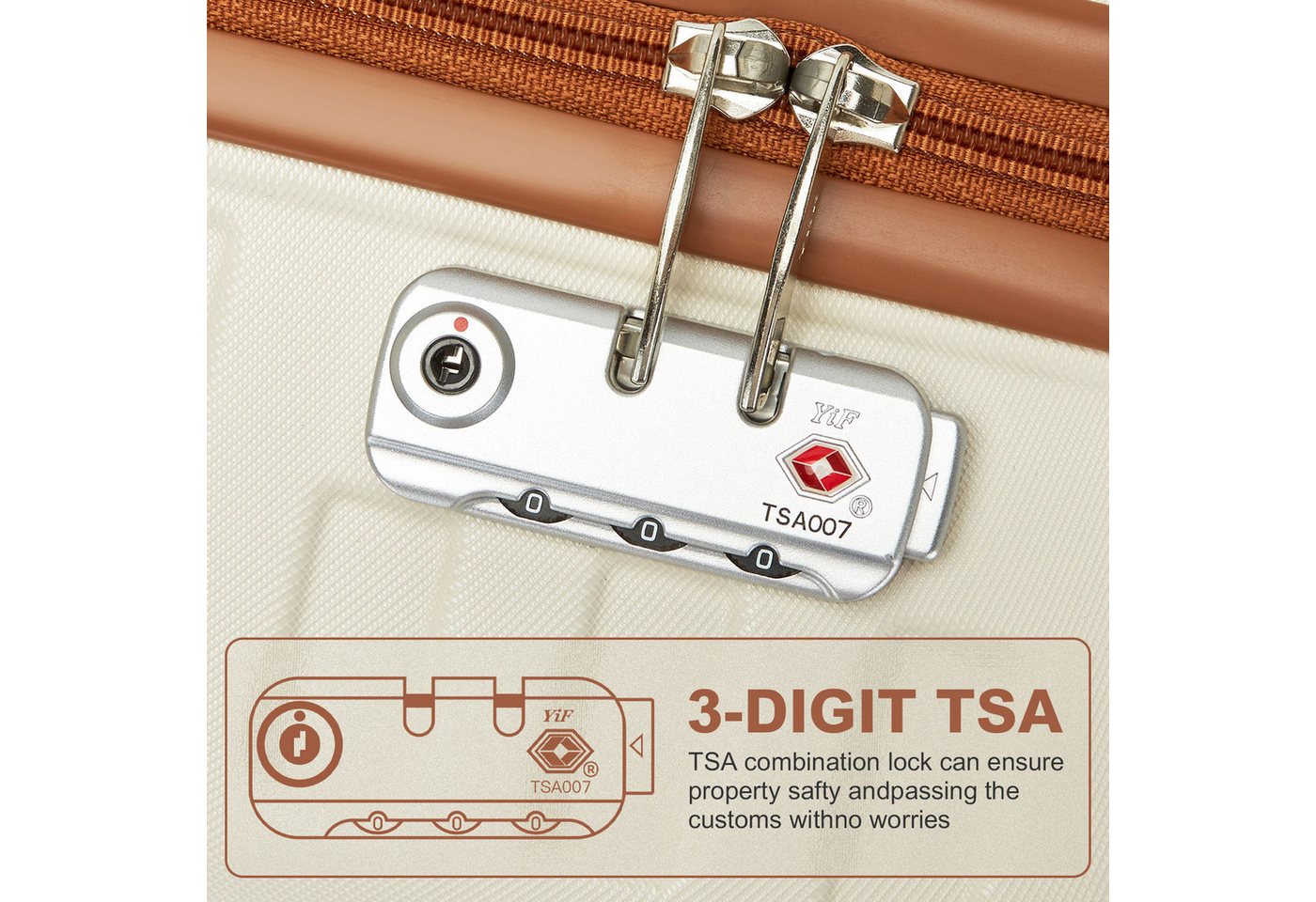 Supercase Trolley Leichter Hartschalenkoffer mit 4 Rollen, TSA-Schloss, Teleskopgriff Bild 4
