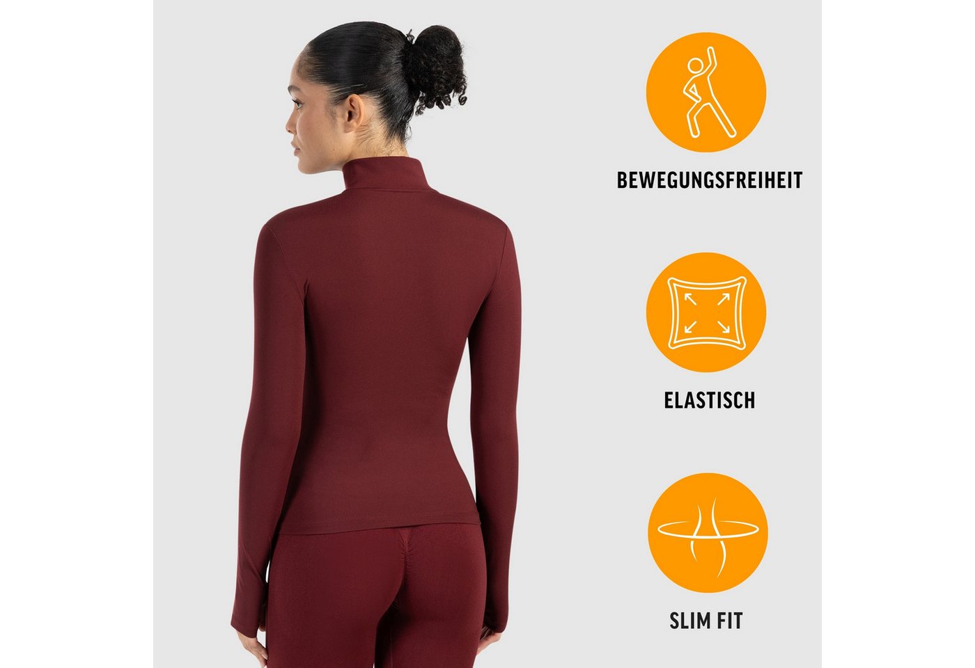 Smilodox Trainingsjacke Kenna, Sportjacke mit tailliertem Schnitt, Windbreaker Laufjacke Sport Oberteil Daumenlöcher Activewear Atmungsaktiv Freizeit Fitness Bild 2