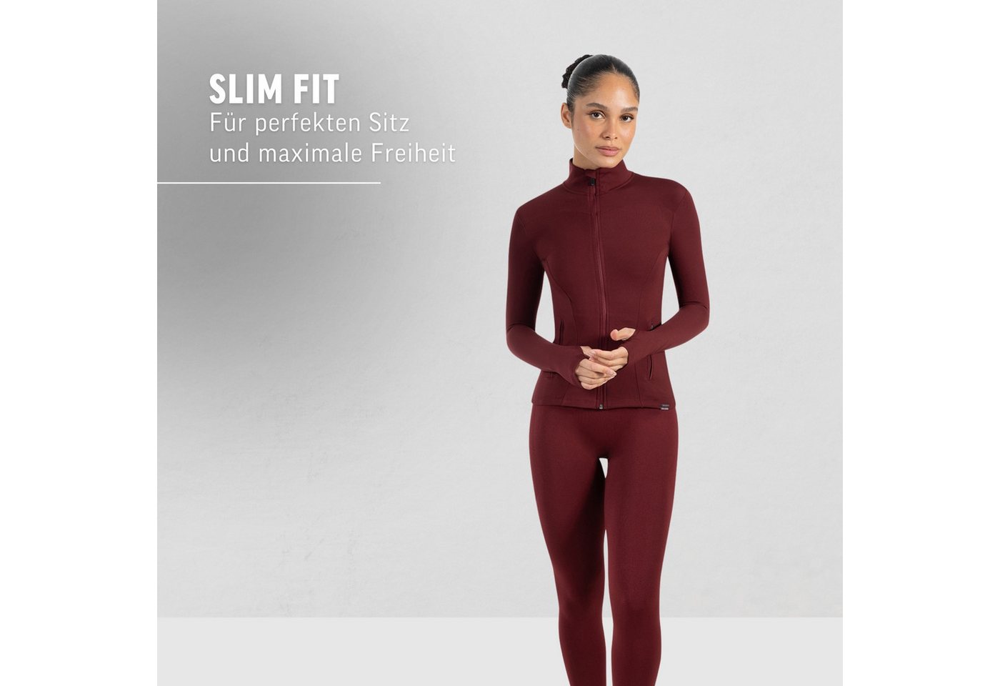 Smilodox Trainingsjacke Kenna, Sportjacke mit tailliertem Schnitt, Windbreaker Laufjacke Sport Oberteil Daumenlöcher Activewear Atmungsaktiv Freizeit Fitness Bild 4