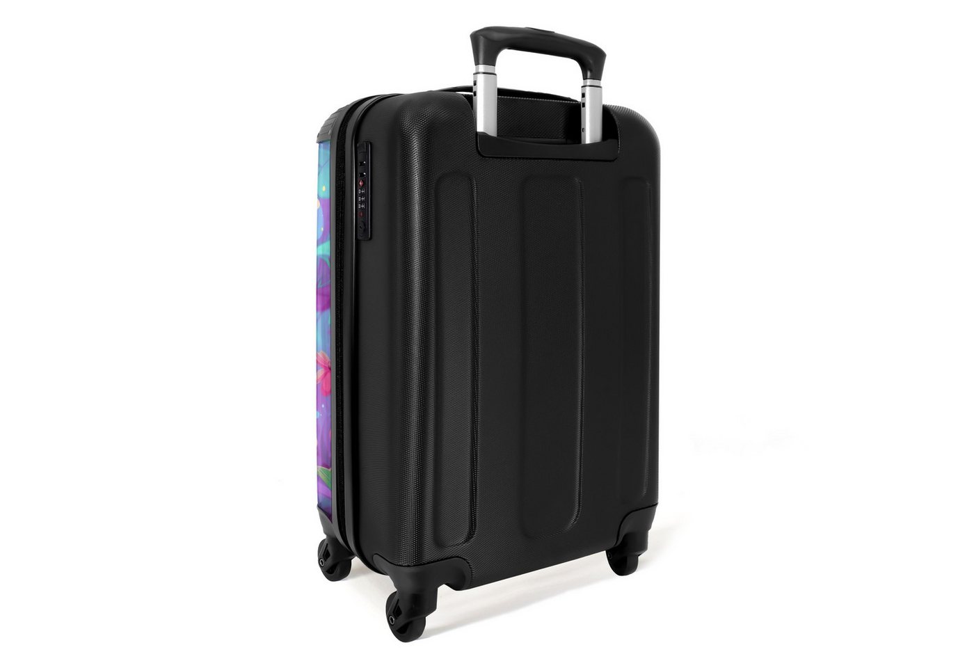 NoBoringSuitcases.com© Kinderkoffer Schmetterling - Blumen - Farbenfroh 55x35x20cm, 4 Rollen, Reisetasche mit Rollen, Koffer Handgepäck Flugzeug Bild 3